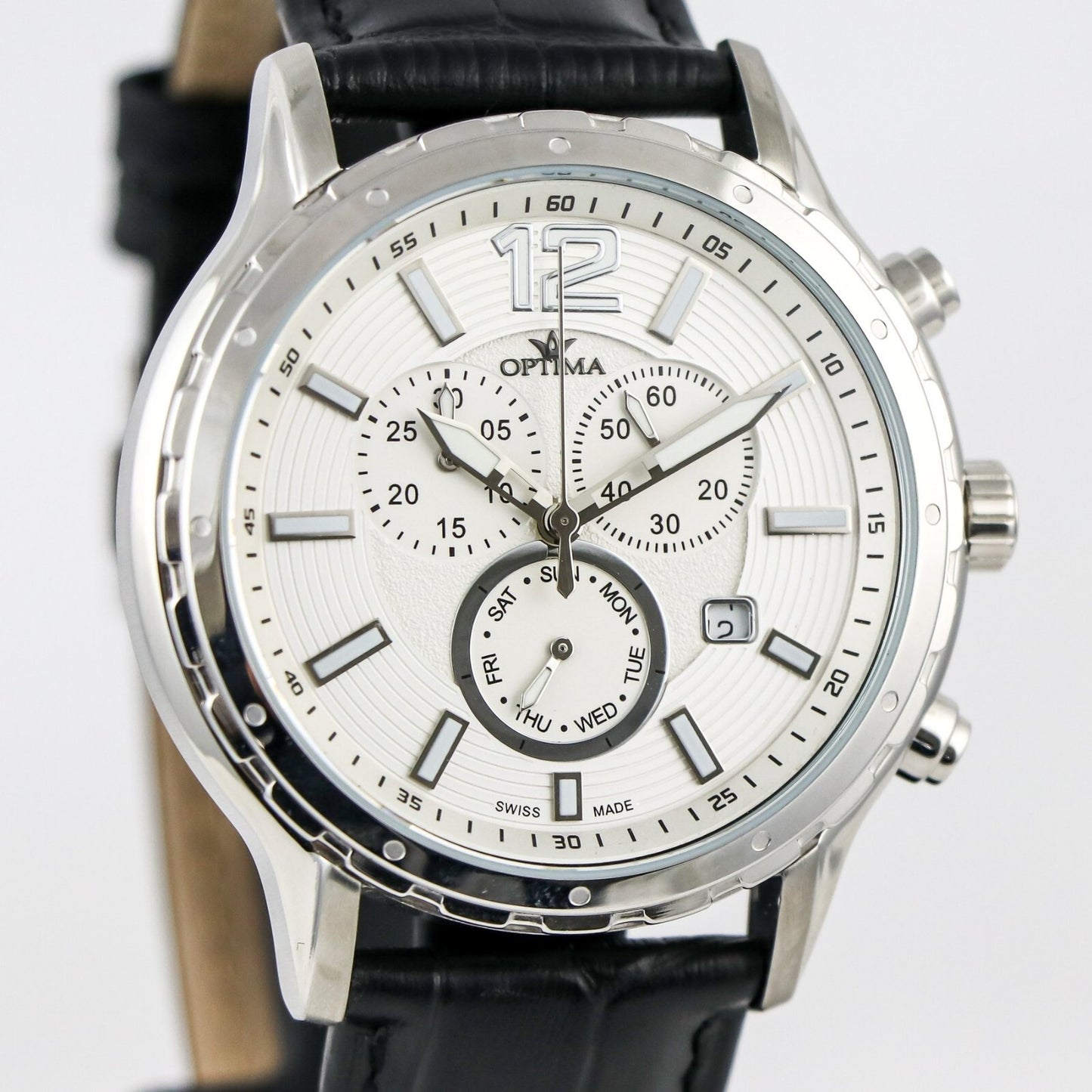 Optima • Swiss Chronograph Watch • Stainless Steel Quartz • 44.5mm 5ATM • OSC362