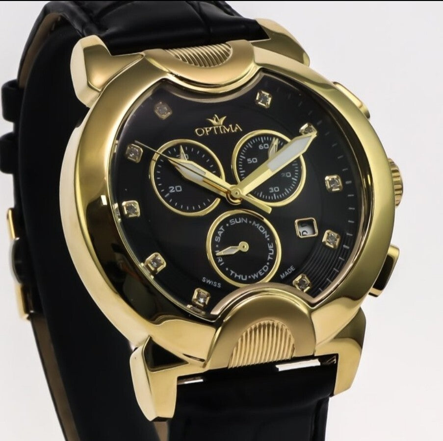 Optima • OSC233-GL-8 • Swiss Chronograph Watch • 45.9mm Quartz 5ATM Date SubDay