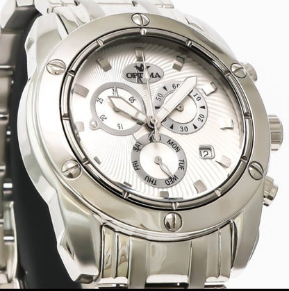 Optima • Swiss Chronograph Watch • OSC293-SS-1  • Date SubDay  • 45mm WR 5ATM