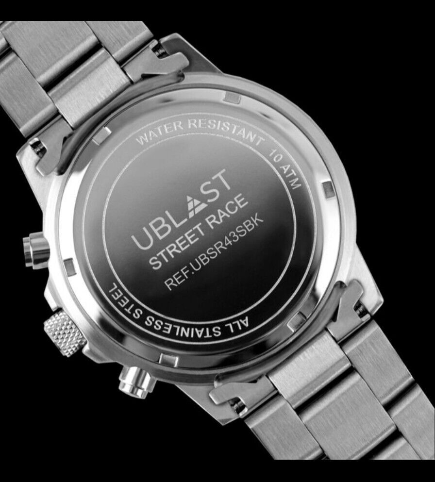 Ublast • Street Race Chrono Watch • 43mm • Miyota OS20 • WR10ATM • UBSR43SBK