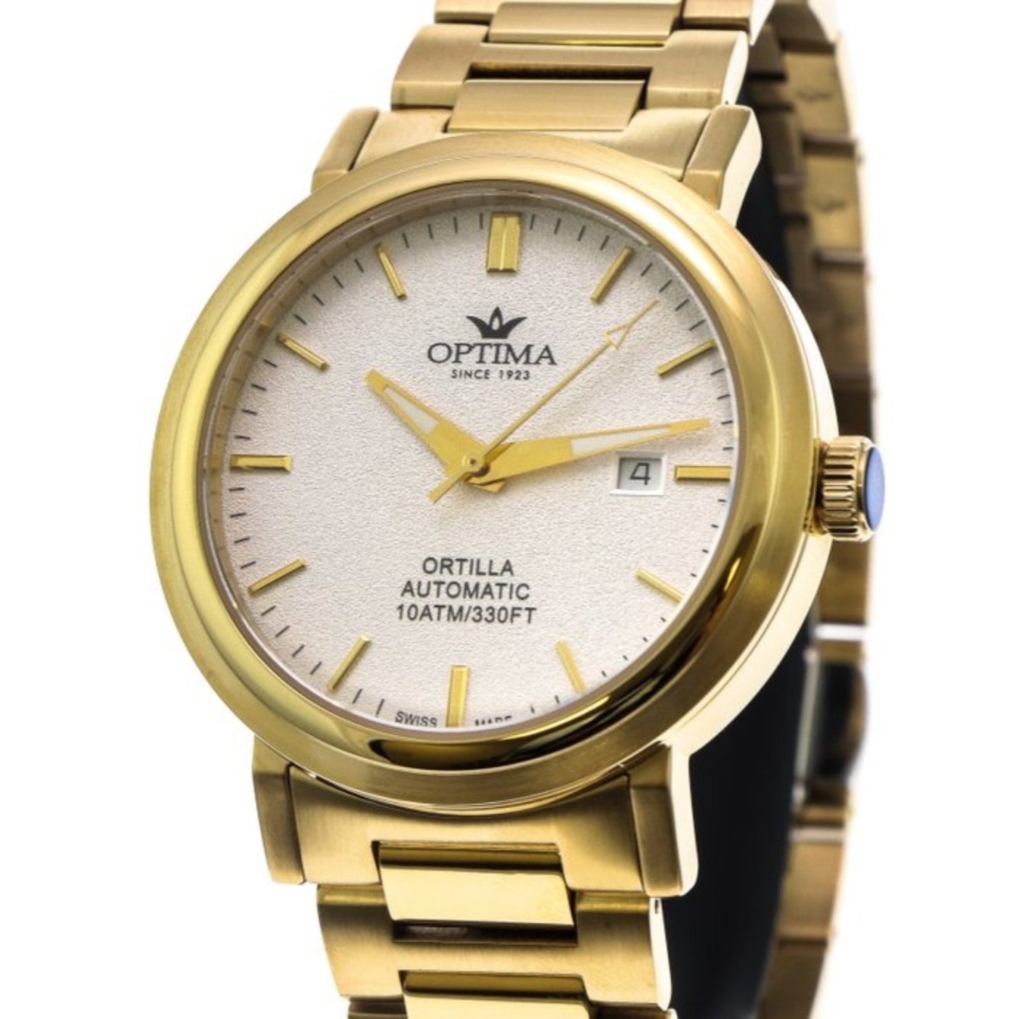 Optima • "ORTILLA" Swiss Automatic Watch • 43mm • 10AT PVDGold & Stainless Steel