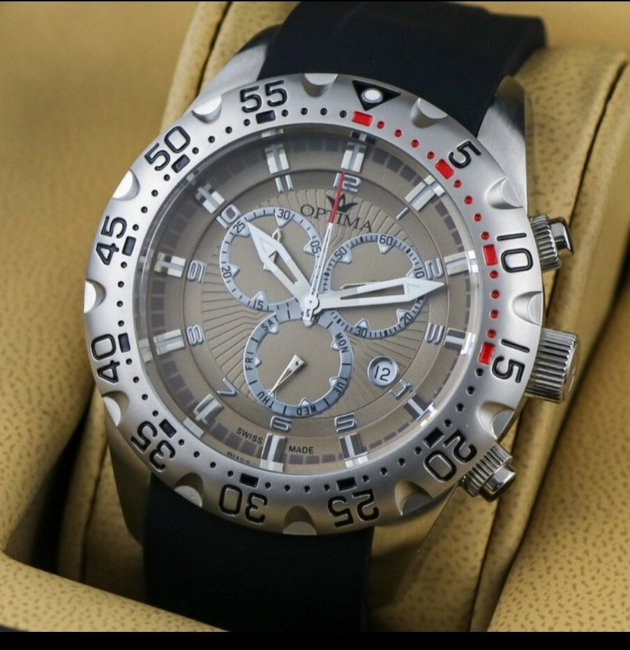 Optima • Swiss Chronograph Watch • Stainless Steel • Quartz OSC342-SX-4
