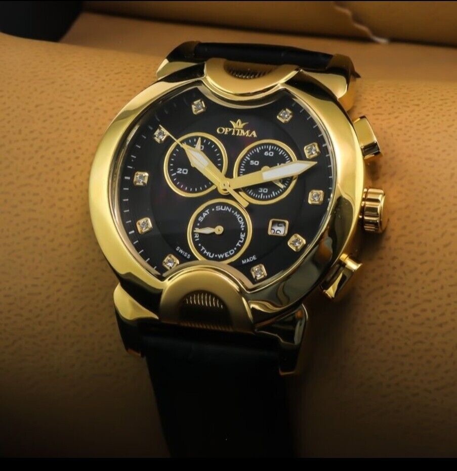 Optima • OSC233-GL-8 • Swiss Chronograph Watch • 45.9mm Quartz 5ATM Date SubDay