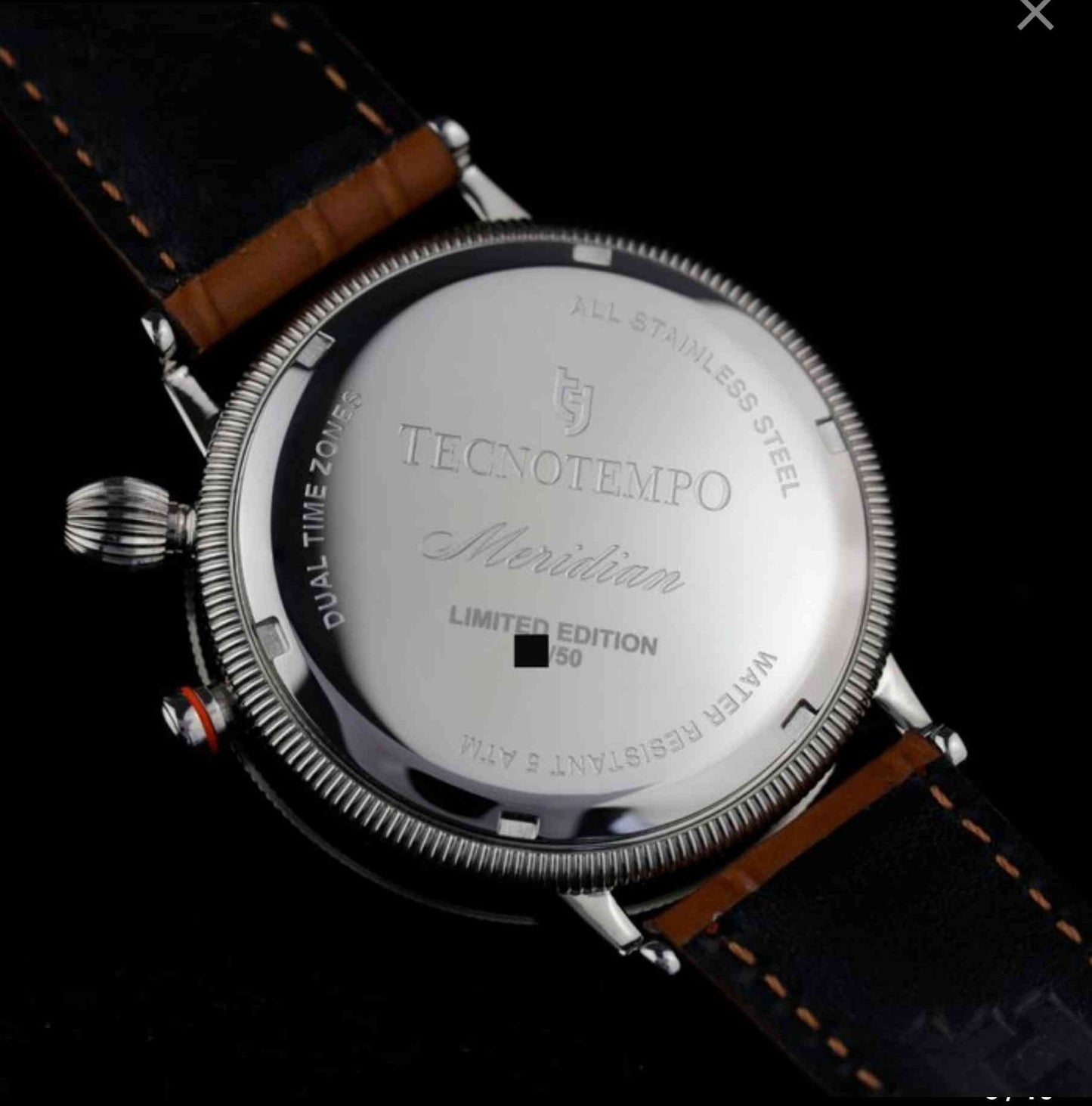 Tecnotempo • Meridian • Dual Time Swiss Watch • Stainless Steel • 42mm • Quartz