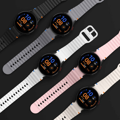 Forwelleny Wavy Silicone Sports Strap • 40mm 44mm • Compatible with Samsung