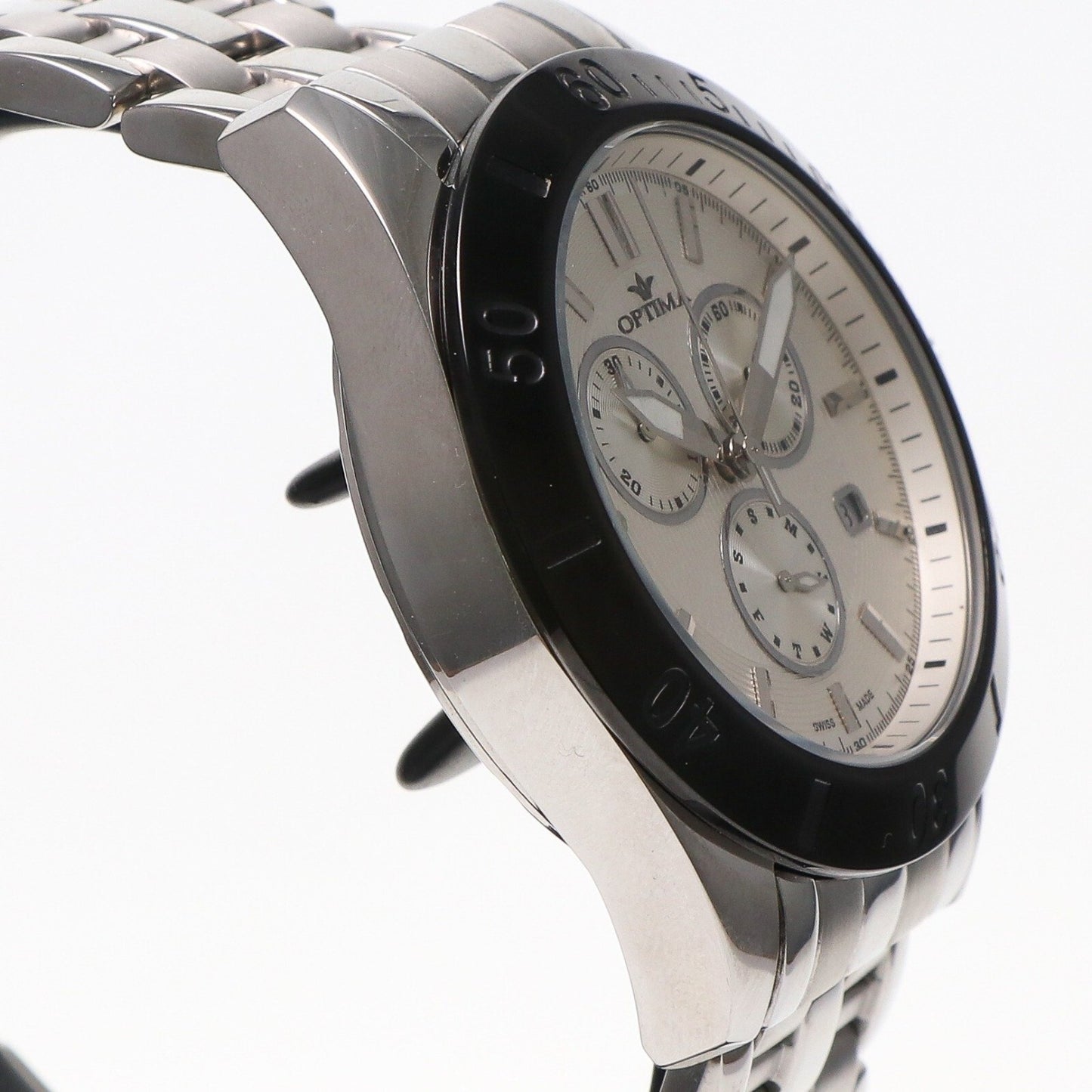 Optima • Swiss Chronograph Watch • Stainless Steel • Quartz • 42.5mm 3ATM OSC210
