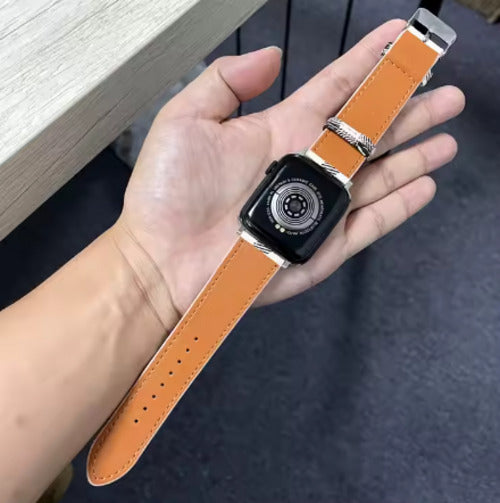 Luxury Leather Watch Band • Compatible with Apple Watch • Fits 38–49mm Series