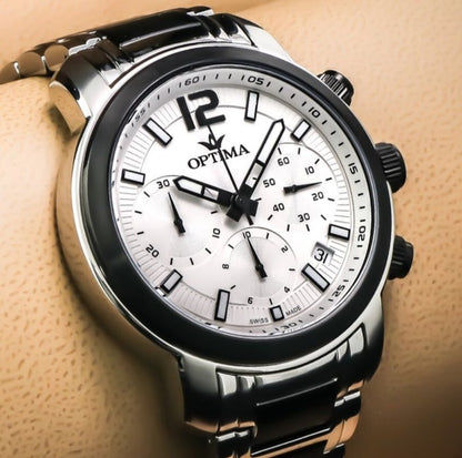Optima • OSC399-SB-1 • Swiss Chronograph Watch • Date • Quartz