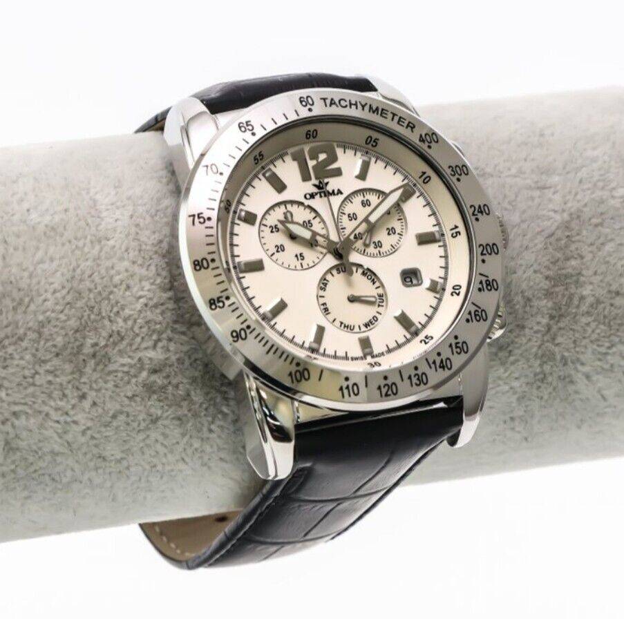 Optima • Swiss Chronograph Watch • OSC321-SL-1 • Day Date • Quartz • Tachy Bezel