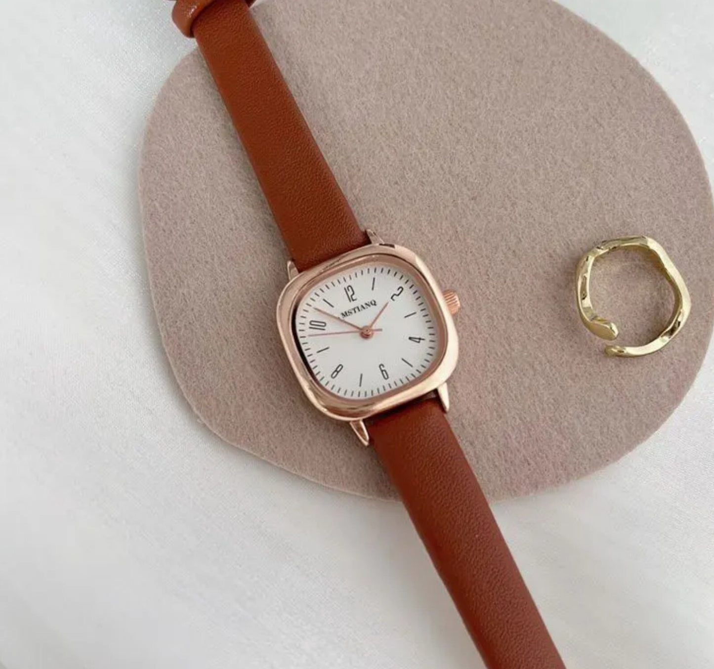 Womens Fashion Watch • 25mm • Quartz • 3ATM • Leather Strap • MsTianQ