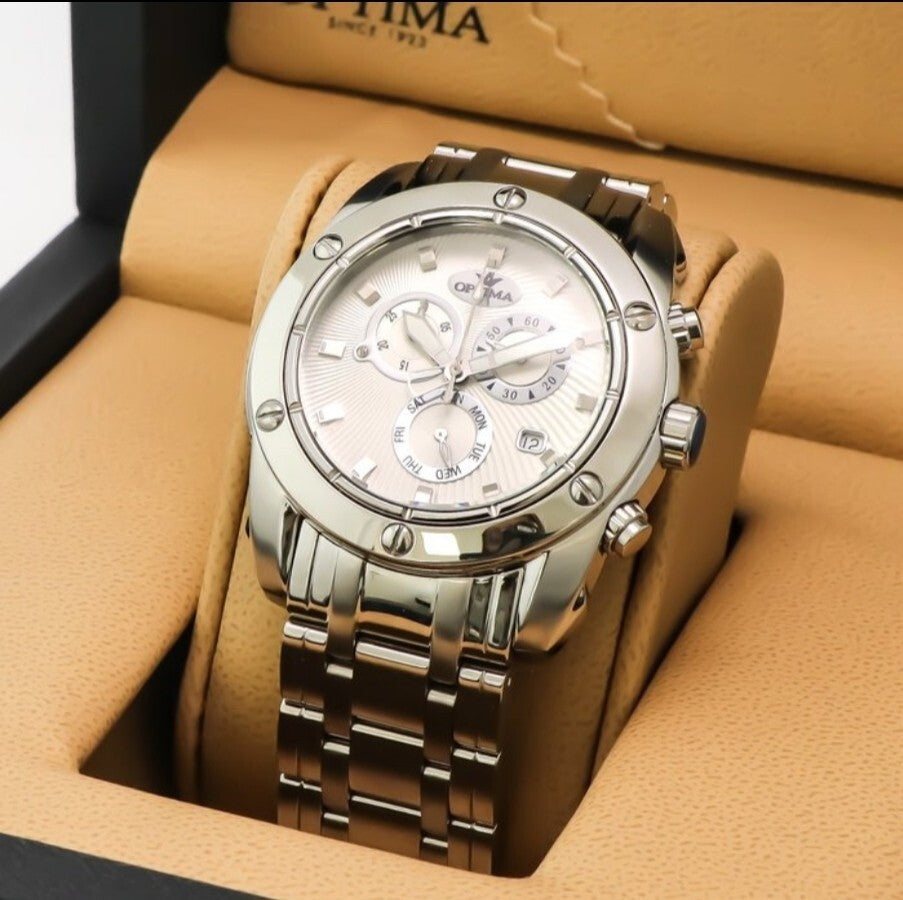 Optima • Swiss Chronograph Watch • OSC293-SS-1  • Date SubDay  • 45mm WR 5ATM