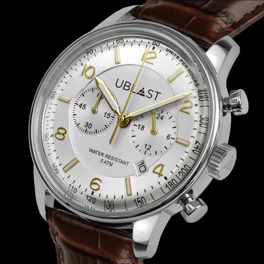 UBLAST • Elegant Chrono Watch • Quartz Miyota 6S21 • 40mm • 5ATM • UBELCH40WH