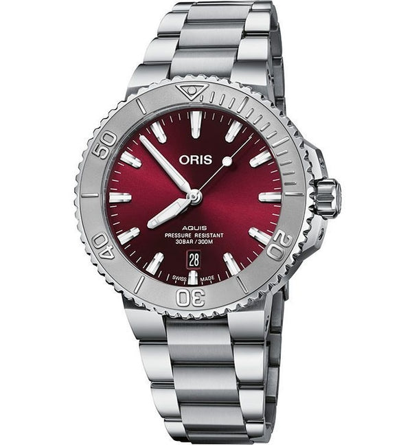 ORIS MOD. AQUIS DATE RELIEF CHERRY-0