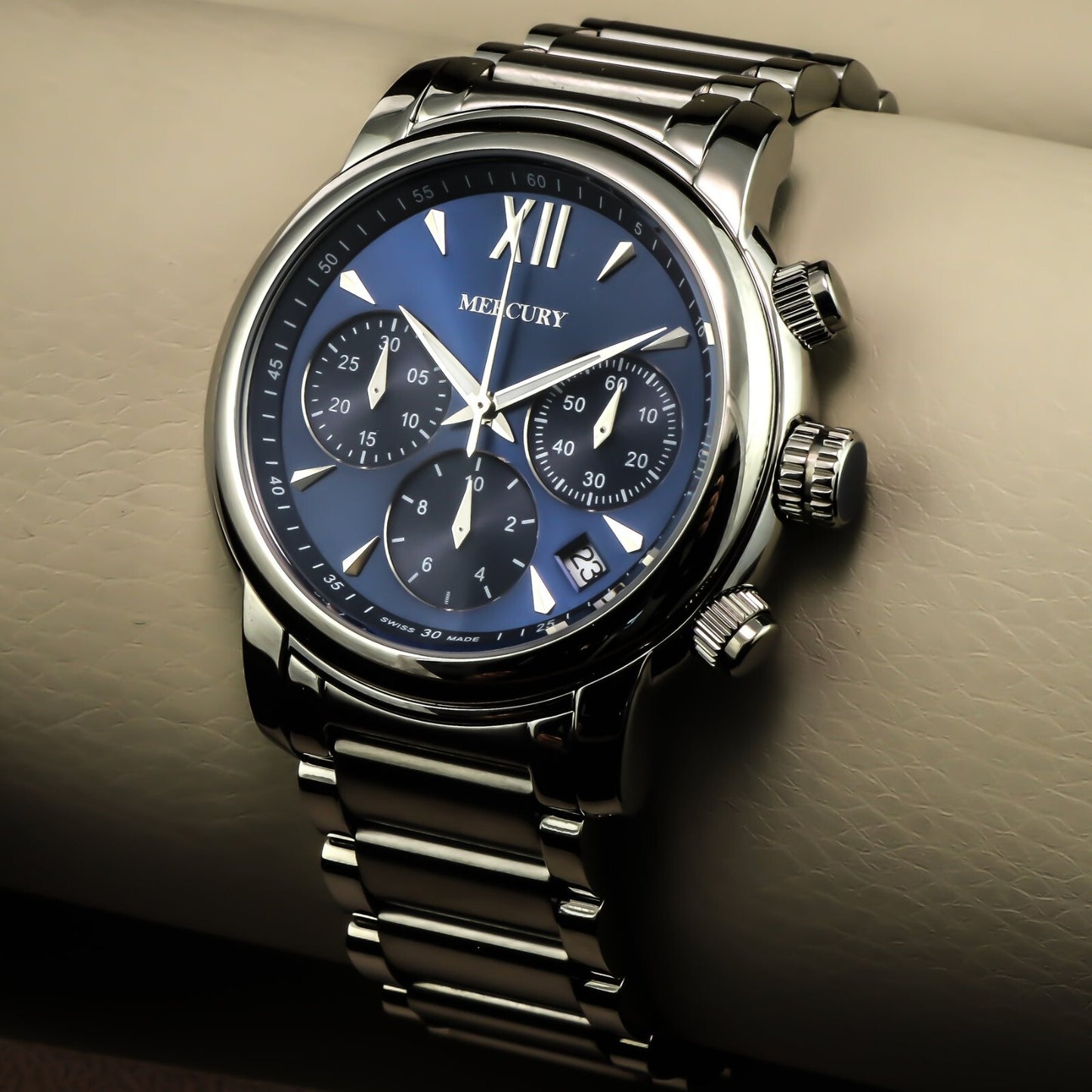 Mercury • Swiss Chronograp Watch • Stainless Steel • 44mm • Quartz • 5ATM