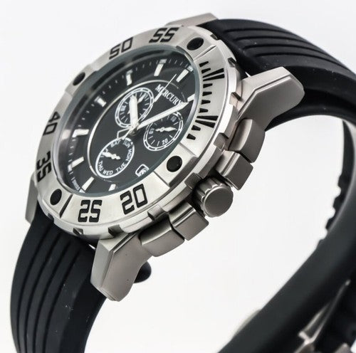 MERCURY • Swiss Chronograph Watch • Stainless Steel Quartz• ME10225-SX-3 • Black
