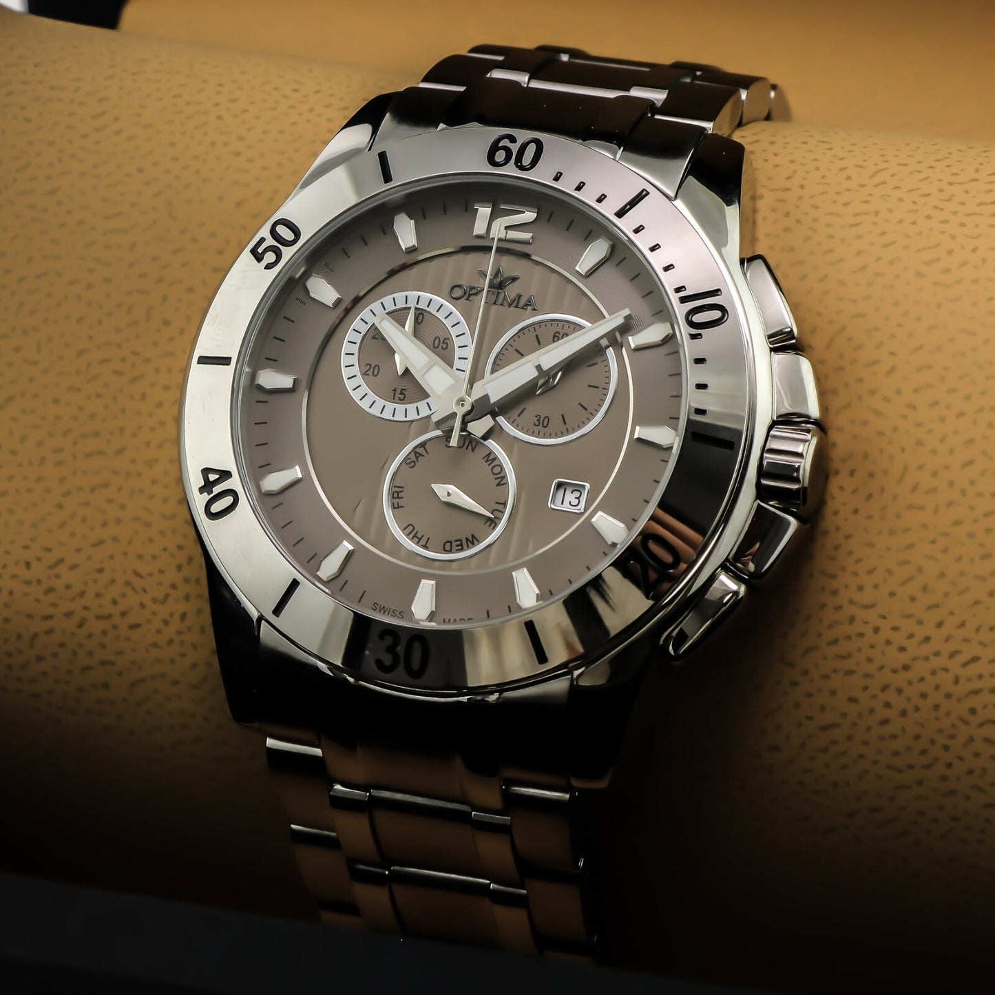 Optima • Swiss Watch • Stainless Steel • 45.36mm • Quartz • 5ATM • OSC339