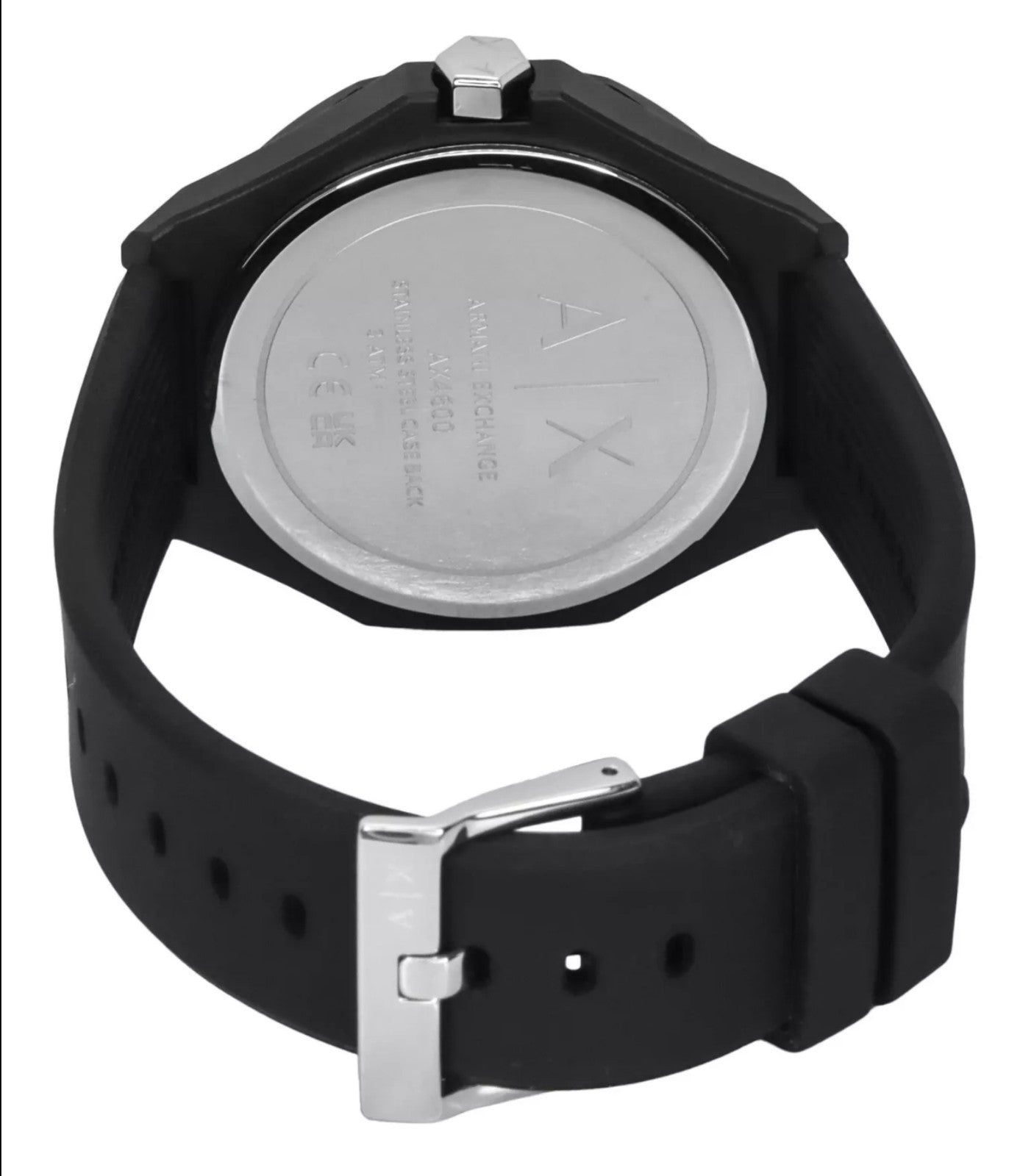 Armani Exchange Watch • Silicone Strap • White Dial Quartz Mineral Glass AX4600