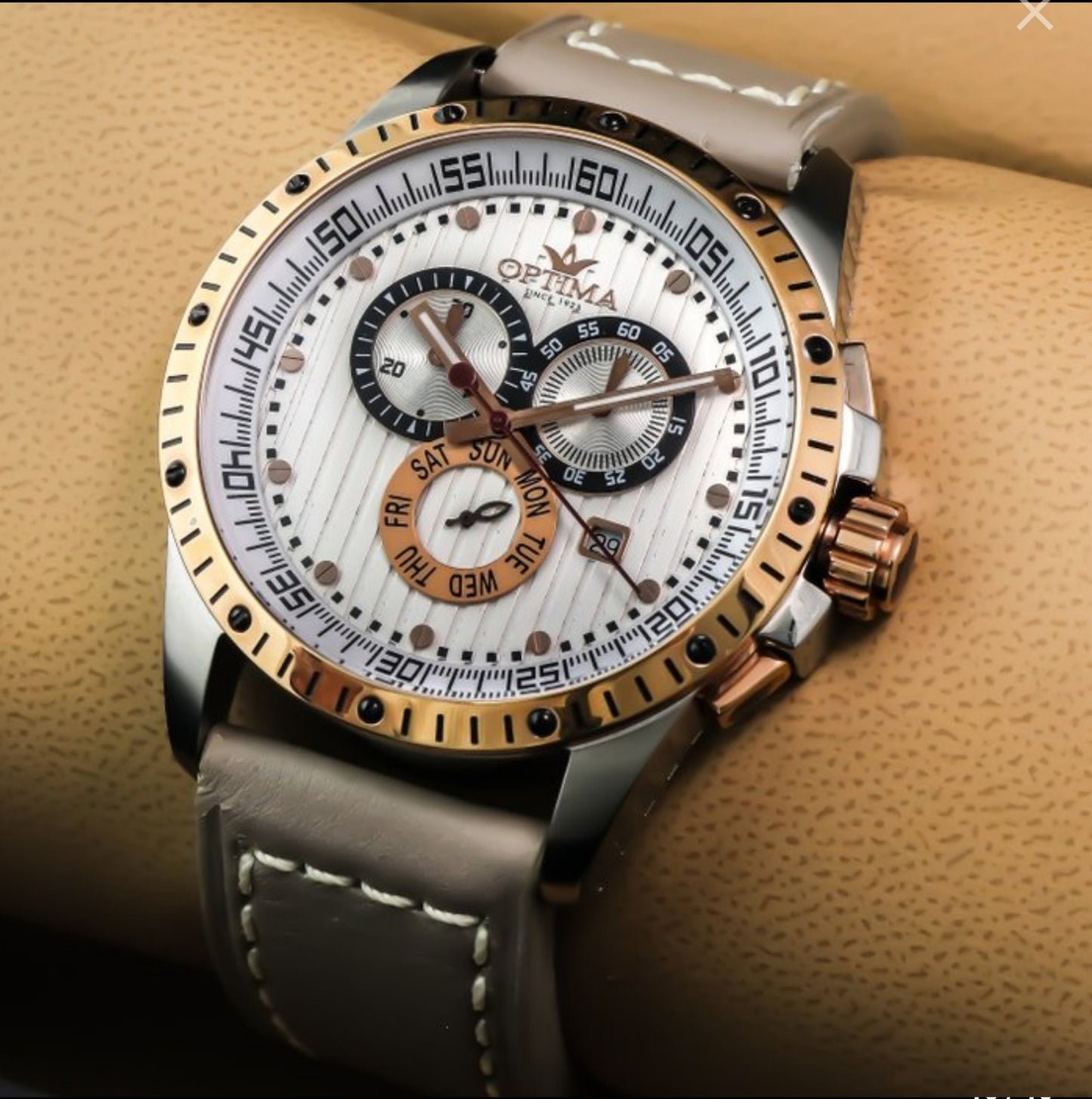 Optima • Swiss Chronograph Watch  • Stainless Steel Quartz • 45mm • OSC281-SRL-1