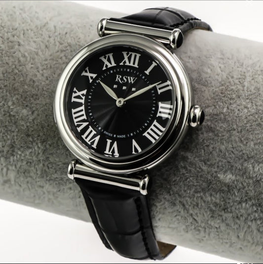 RSW • Swiss Watch • Stainless Steel & Leather • Quartz • 33mm • 5ATM