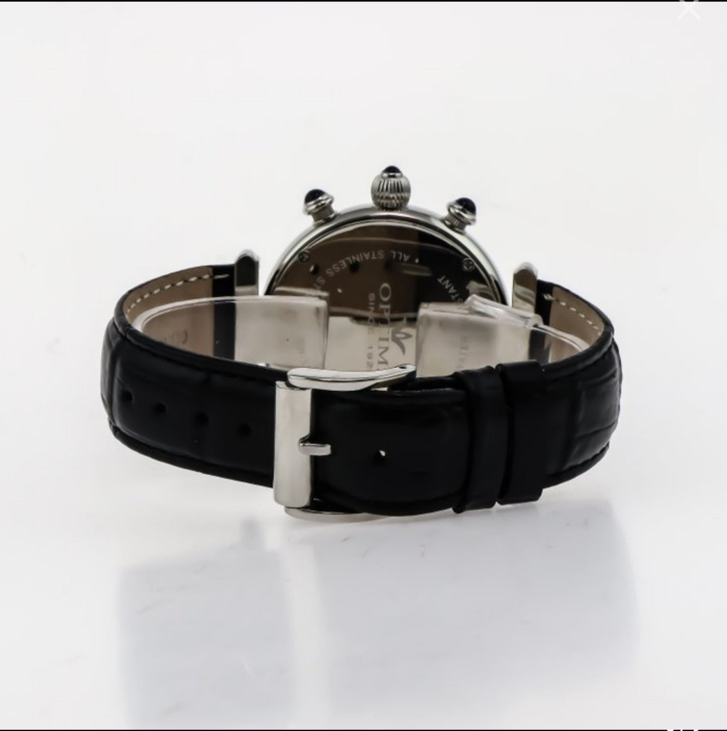 Optima • Swiss Chronograph Watch • Stainless Steel & Leather•Quartz 44mm • 5ATM