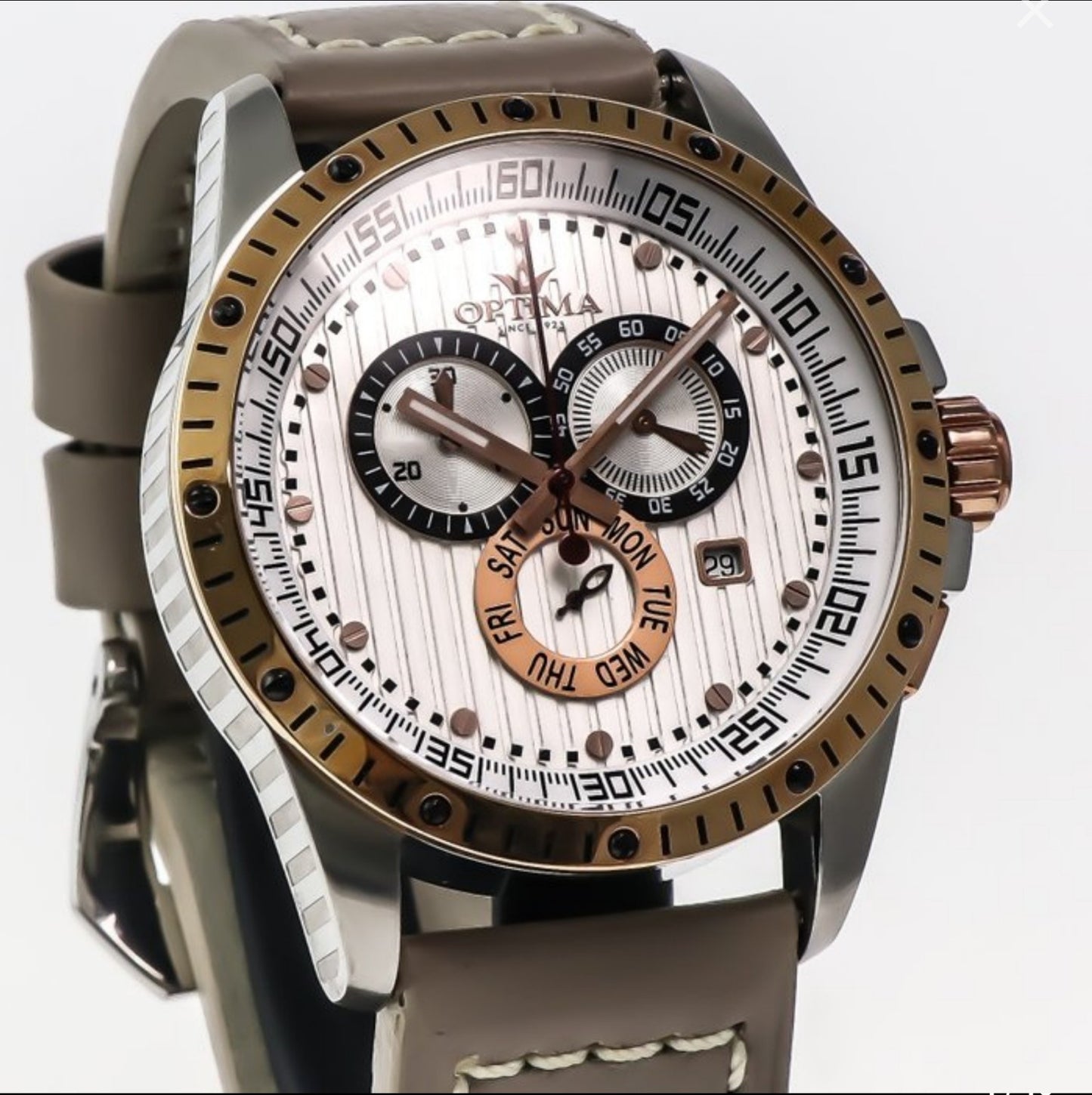 Optima • Swiss Chronograph Watch  • Stainless Steel Quartz • 45mm • OSC281-SRL-1