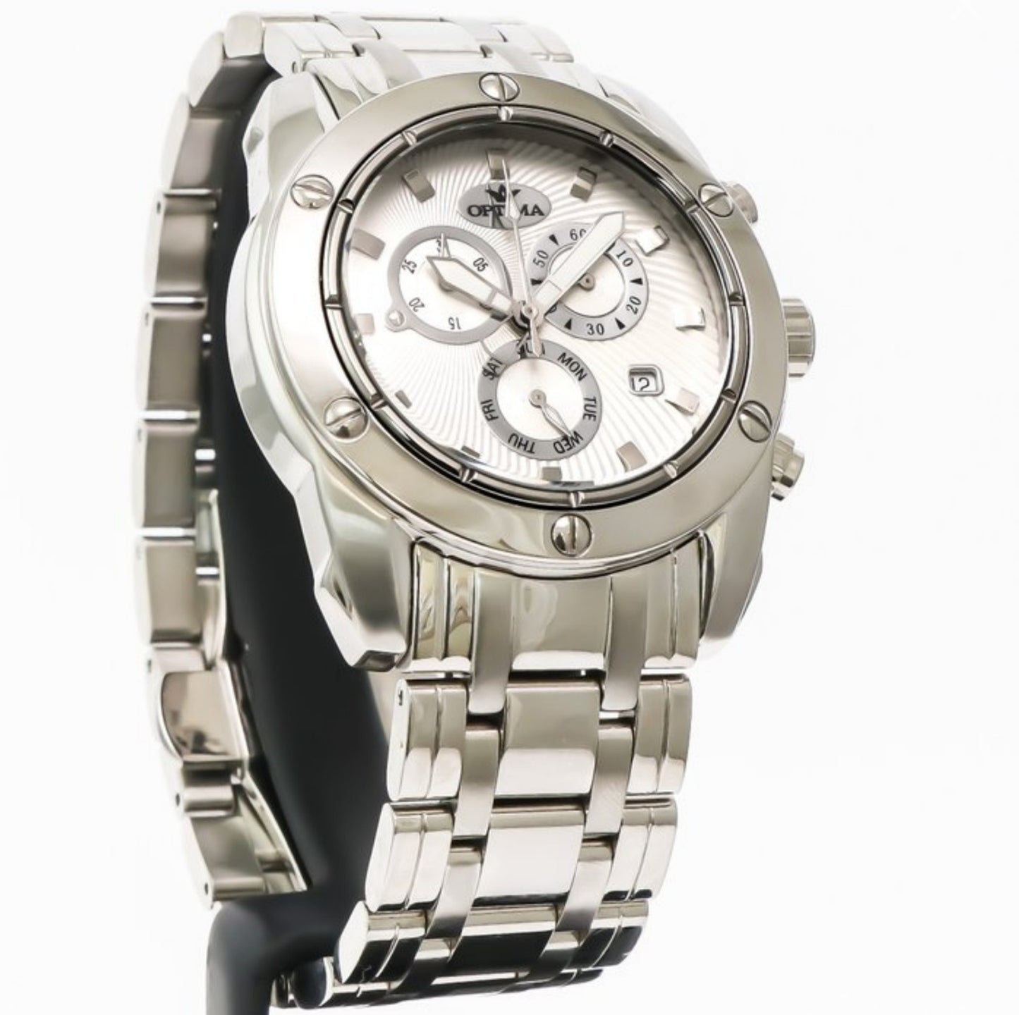Optima • Swiss Chronograph Watch • Stainless Steel Quartz 45mm • 5ATM • OSC293
